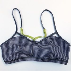 Lululemon Cutout Cross Back Striped Sports Bra 8